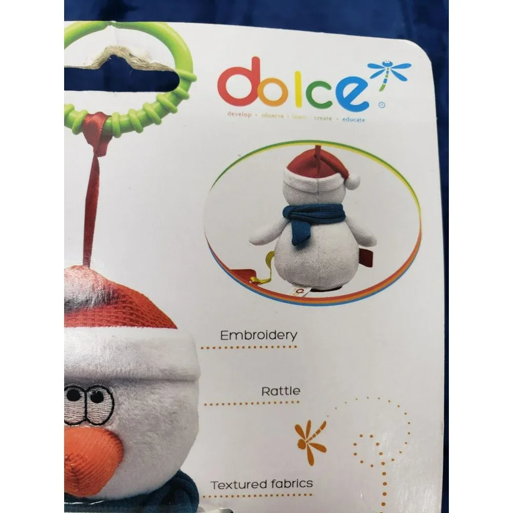 Dolce‎ Snowman Plush White Baby Teething Toy Plush
